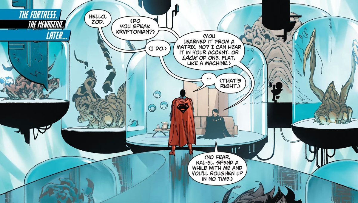 aniluojl's tweet photo. I actually really like this — Clark always thought his Kryptonian was fluent. But the moment Zod hears his first sentence, he can't help but point out that his accent sounds exactly like a robot's. https://t.co/UJO37wWZDO