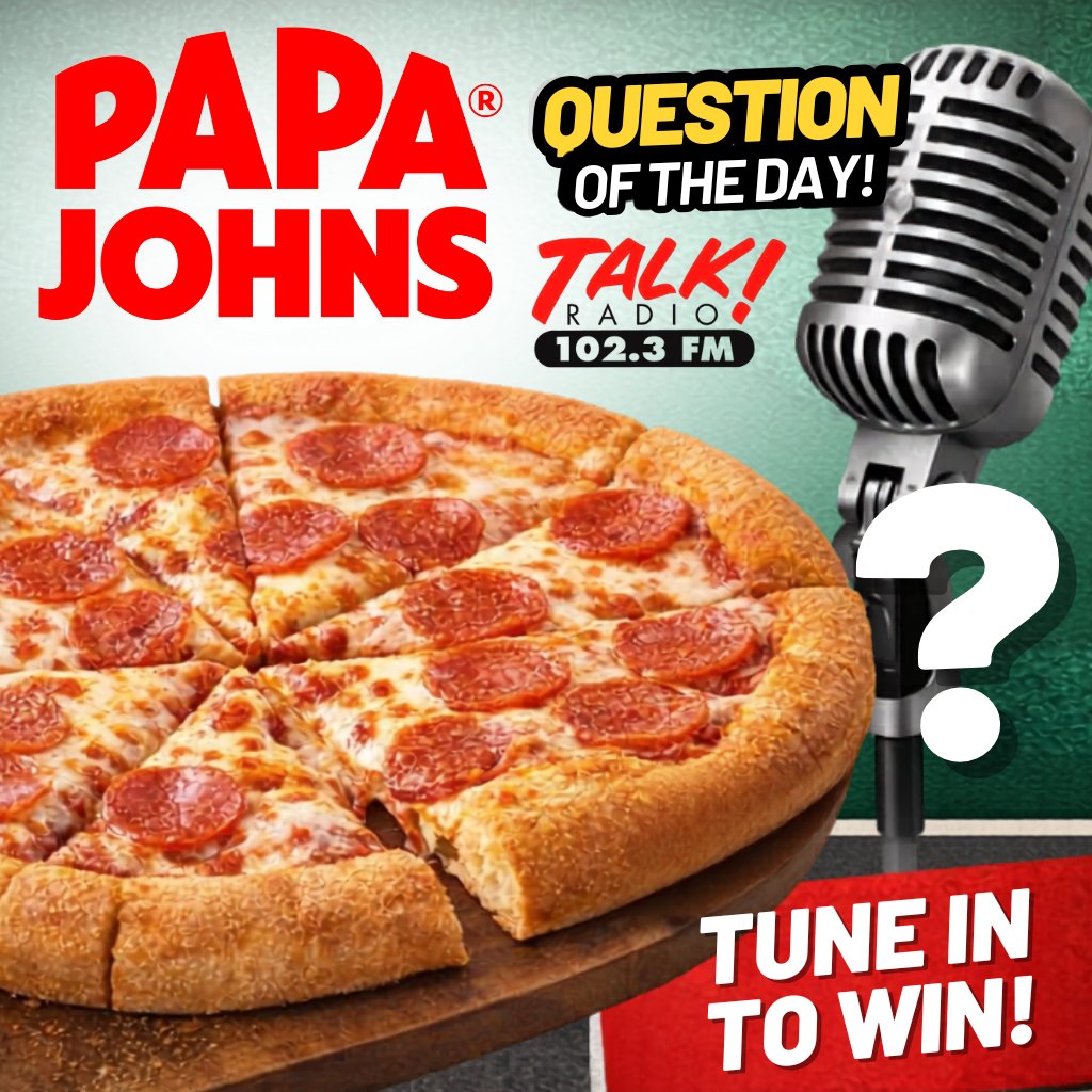 TalkRadio1023's tweet photo. Papa Johns Questions of the Day...

What is your boldest prediction for the sports weekend?

What is your favorite doughnut? https://t.co/bY1ELkknFt