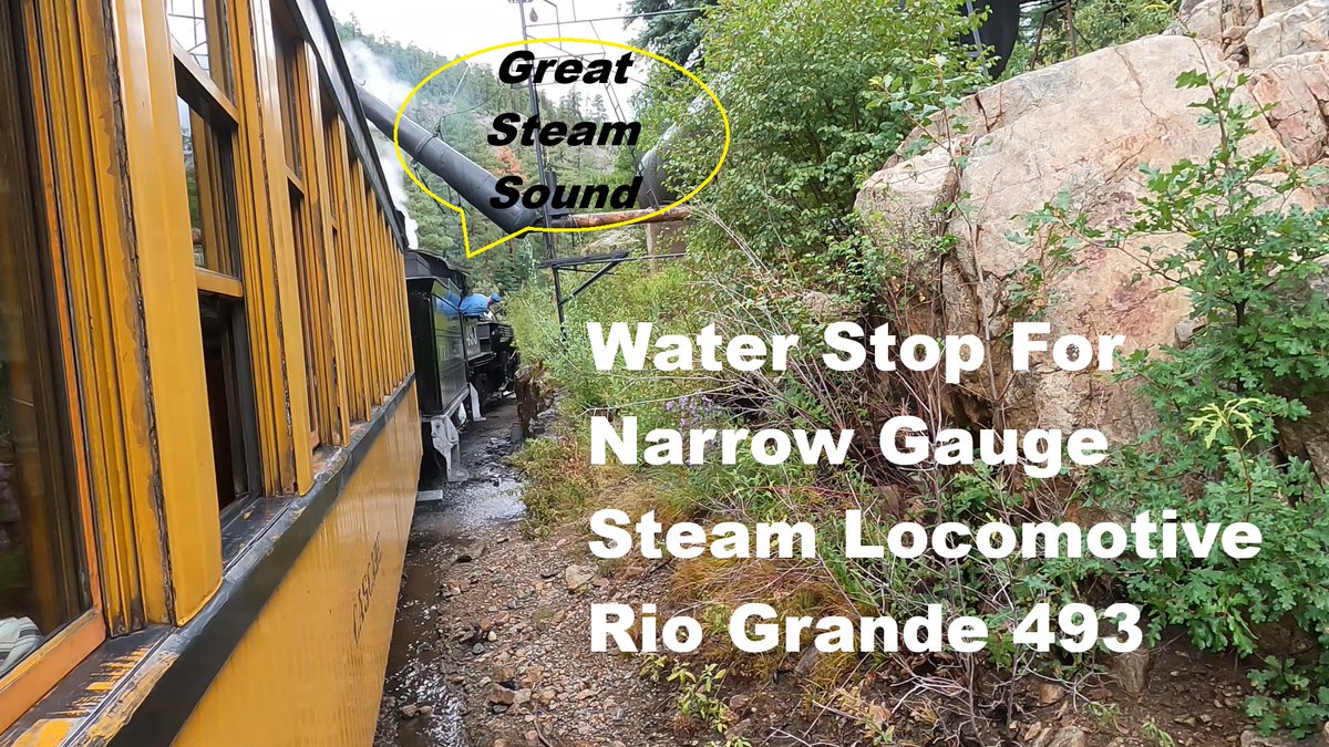 CameraBryan's tweet photo. Narrow Gauge Steam Engine 493 Stops for Water - Durango and Silverton - Locomotive &amp; Whistle Sound

https://t.co/PGhX5Ao9Wo

#steamlocomotive #steamengine #steam #locomotive #train #railroad #Railway #railfan https://t.co/JDkRIhNCrl