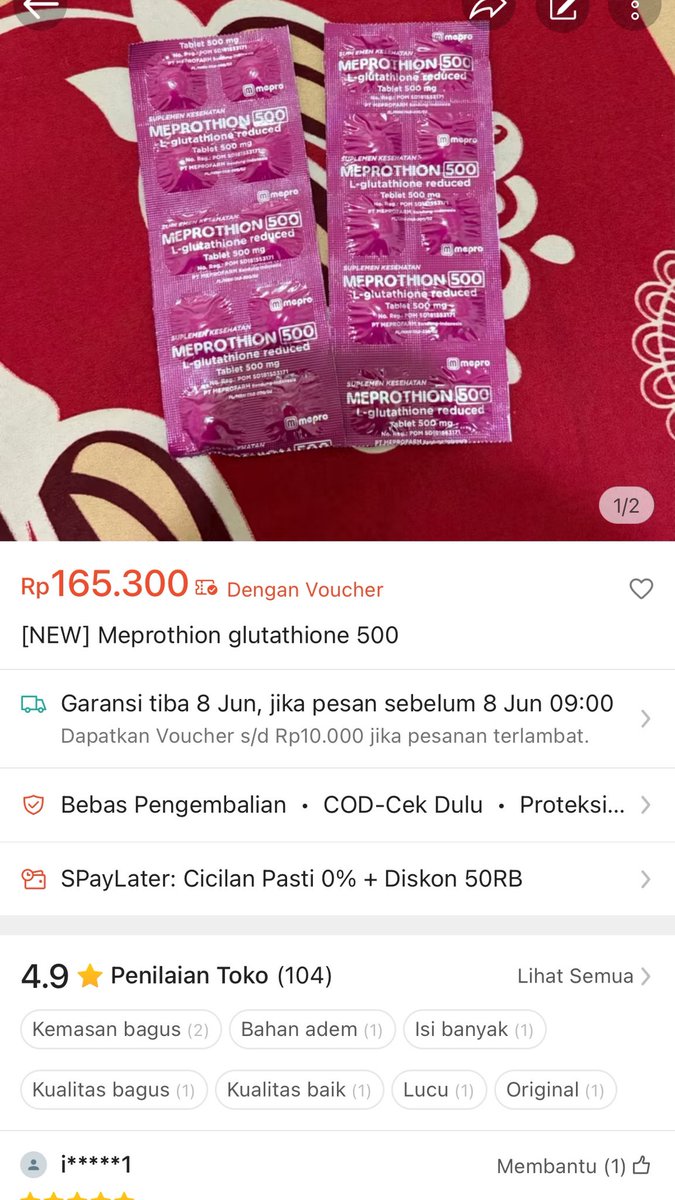 whyursoseriouss's tweet photo. [WTS NEW] 
Meprothion l-glutathione 500

Harga : 165.300 dapet 2 strip (after voc disc 13%)
Kondisi : Baru

🍊: https://t.co/XV3weod0am https://t.co/DIkyVhzJ8a