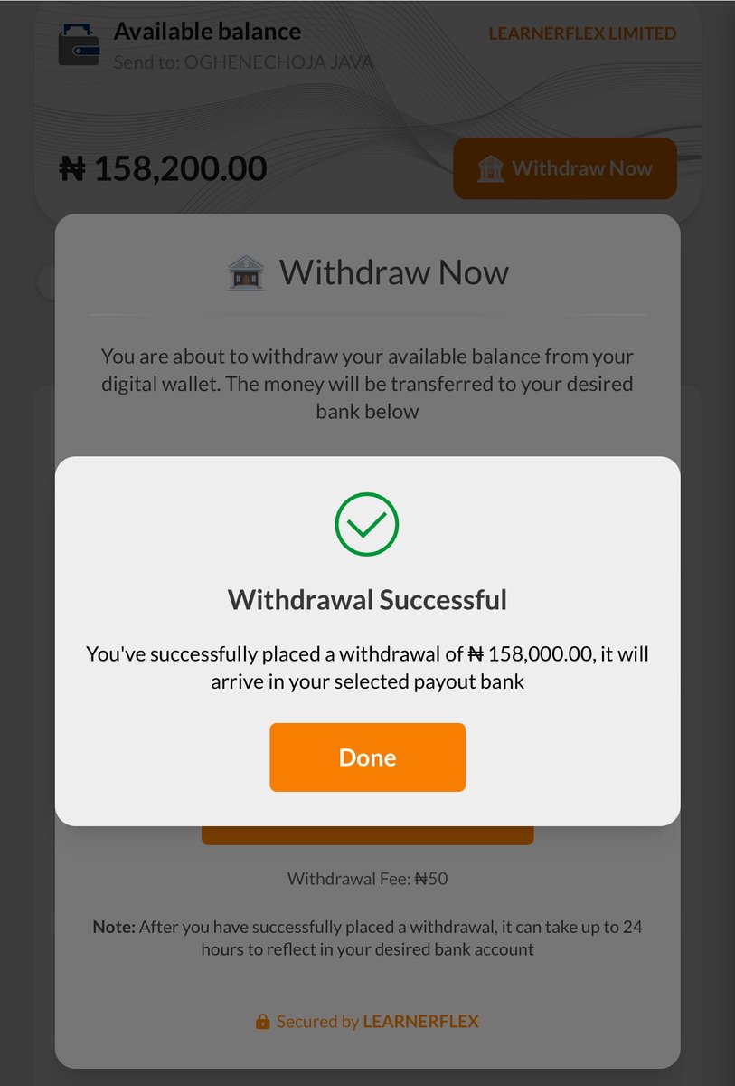 java_koko_'s tweet photo. Sweet N150,000 made this evening from @LearnerFlex 

Thanks to @USI_GUIDE for making this possible 

If you haven’t started using @LearnerFlex yet. You’re really missing a lot on some money &amp; cool features ❤️ https://t.co/5CVy4izC8R