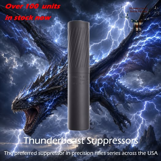 SportingSystems's tweet photo. We are bursting at the seams with Thunderbeast suppressors.  With factory lead times from 12-18 months...we order big.    A huge load just landed and despite getting 100 of them, they will go fast.
Fly9 9mm and more
Fly45 45acp and more
Ultra 5 .30
Ultra 7 6.5/.30
Ultra 9 6.5/.30
Ultra 338
Magnus RR
The best suppressor, used by more shooters in precision rifles series across the USA than any other brand.  Lightweight.  Zero point of impact shift.   Superior sound suppression.
We don't just talk about them, we shoot them ourselves.
Come see us today, call or email.    We routinely ship these out across the country, so this load won't last long.