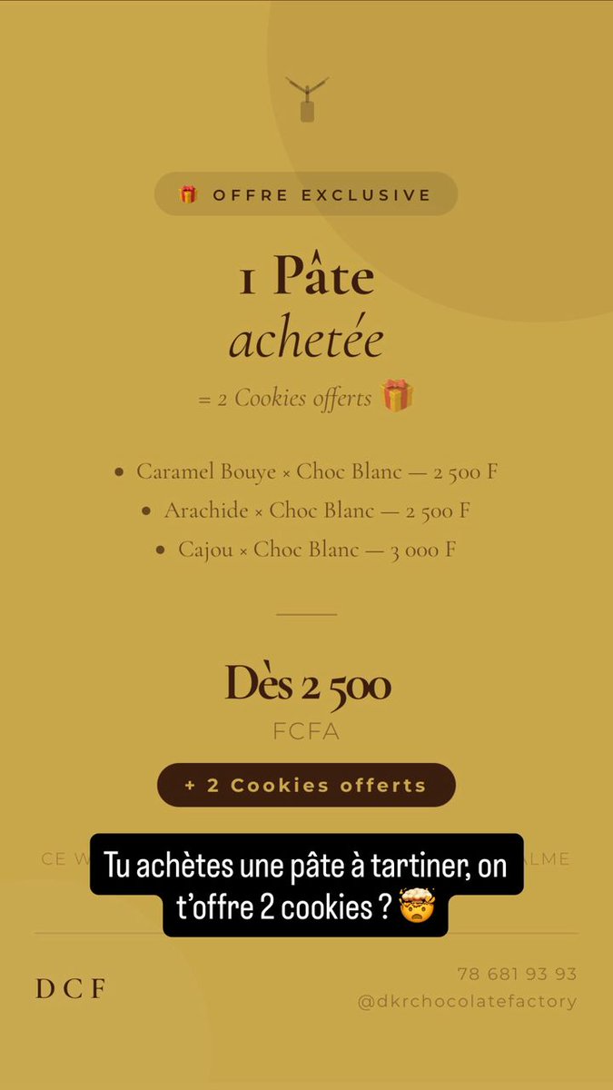 mnenely_'s tweet photo. 🍫 Promo DKR Chocolate ! Faites-vous plaisir avec nos gourmandises artisanales. Commandes au 78 681 93 93 🤎✨
Rt svp 🥹🫶🏾 https://t.co/TYRJ9k8WhF
