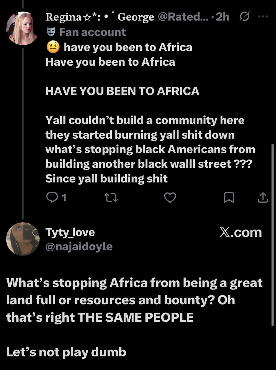 Rated_BARB's tweet photo. The African people are coming here and actually building generational wealth 

WHATS STOPPING BLACK AMERICANS 

Trinidadians are become musical superstars 

What’s stopping black Americans? 

Funny how different groups of black are prospering yet black America sits stagnant https://t.co/kTuLHZgcUv