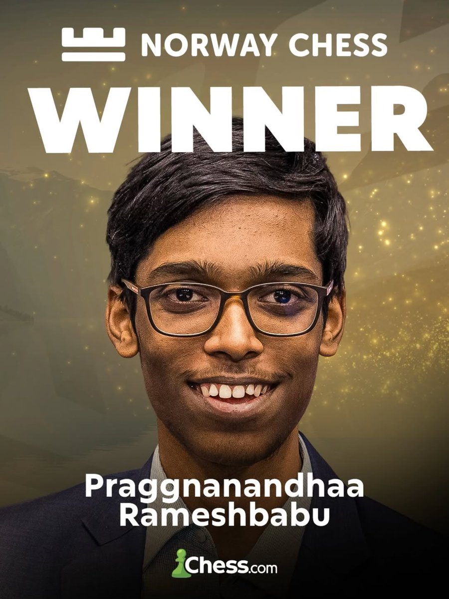 itsanji's tweet photo. Congratulations #Praggnanandhaa on winning #NorwayChess @chesscom https://t.co/8YCW3cYjFc