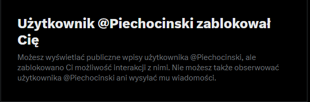 mic_marek's tweet photo. Wyzwisko i foch z przytupem🤣 W efekcie zablokowania mnie przez @Piechocinski nie mogę odnieść się bezpośrednio, więc zrobię to w ten sposób.

Nie tego spodziewałbym się jednak po byłym wicepremierze - lecz chyba swoim komentarzem (widoczny poniżej) dotknąłem ważnej rzeczy. To konto najprawdopodobniej nie jest prowadzone przez J. Piechocińskiego...