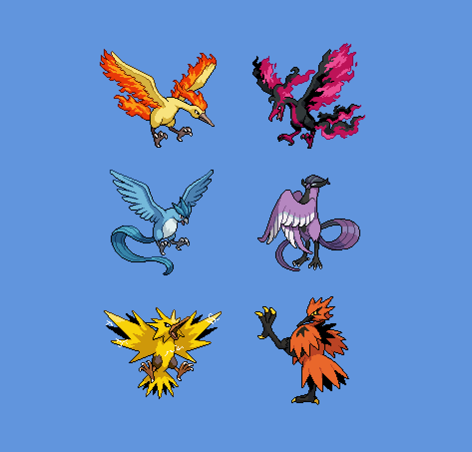 charmander_px's tweet photo. Legendary birds #pixelart https://t.co/1cVwFkpQ9T