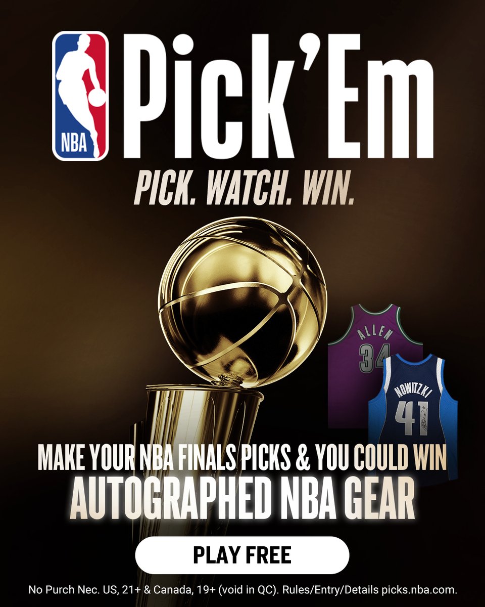 NBA's tweet photo. Jalen Brunson and the Knicks own a 1-0 series lead… what will happen in Game 2? 👀

Make your NBA Finals predictions for Game 2 with NBA Pick ‘Em for a chance to win exclusive autographed merch, and watch Knicks/Spurs TONIGHT at 8:30pm/et on ABC!

➡️ https://t.co/V27YPEu12z https://t.co/QnKcJC52Qd