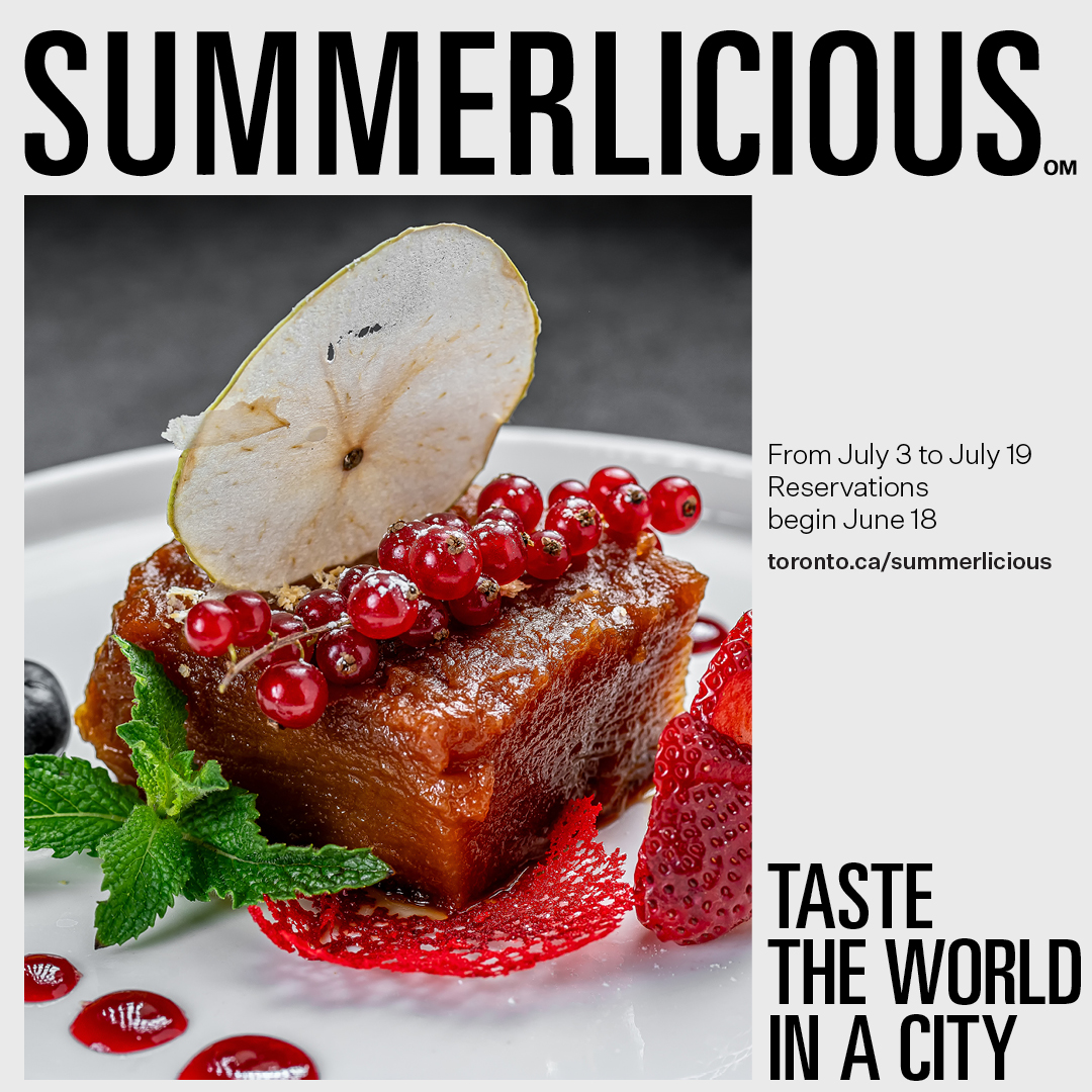 cityoftoronto's tweet photo. Mark your calendars! Summerlicious is back July 3 – 19 with over 230 restaurants serving up delicious three-course prix fixe meals!  🍛

👀 Full details are now available - browse the list of participating restaurants and menus and start planning your #LiciousTO experience.

https://t.co/N7lh1R0mUv

📅 Reservations go live on June 18. Follow @LiciousTO for the latest updates and get ready to Taste the World in a City with every meal you eat!