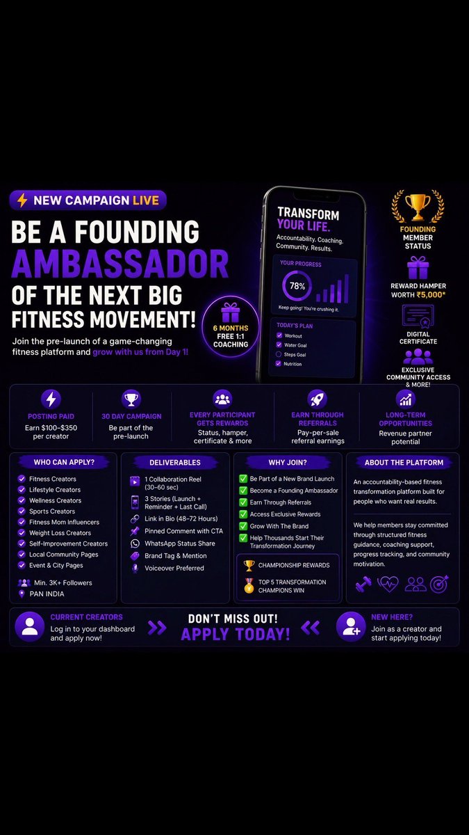 COREcollabmedia's tweet photo. 🚨 NEW PAID CREATOR CAMPAIGN 🚨

Fitness, wellness, lifestyle &amp; sports creators wanted. Get paid, earn rewards, and join a founding ambassador program from day one.

#FitnessCreator #WellnessCreator #ContentCreator #LifestyleCreator #COREcollab https://t.co/SEYOaI81km