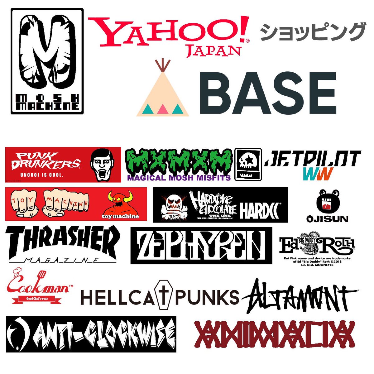 moshmachine_10's tweet photo. 【MOSHMACHINE@藤沢】

店舗の他、ネットショップも2ヶ所で展開中です！

- パンクドランカーズのアイテムはYahoo店
https://t.co/RaEiEsWGMC…

-MxMxM、ANIMALIA、コアチョコ、トイマシーン、Cookmanなど掲載中のBASE店
https://t.co/5IbjKGFOjU

是非チェックしてください！！ https://t.co/ID7fNL6y87