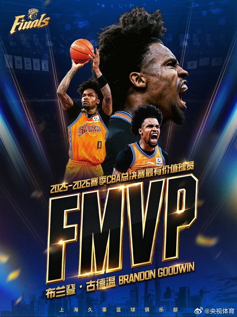 CGTNSportsScene's tweet photo. 🏀🏆#BrandonGoodwin is your #CBAFinals #MVP.

💥🔥The former @NBA guard averaged 21 PTS, 5 REB and 8.8 AST in the series, helping the #ShanghaiSharks win the #CBA title again after 24 years.
#CBA @goodysav @UCF_MBB @FGCU_MBB https://t.co/erVL6Cl1lO