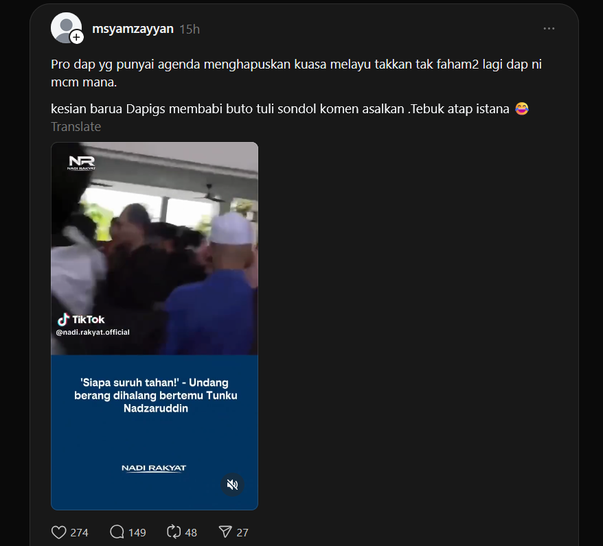 axphalt's tweet photo. salah DAP again? melayu oh melayu

https://t.co/xp9gU03Obm https://t.co/3nF6JpZcDb