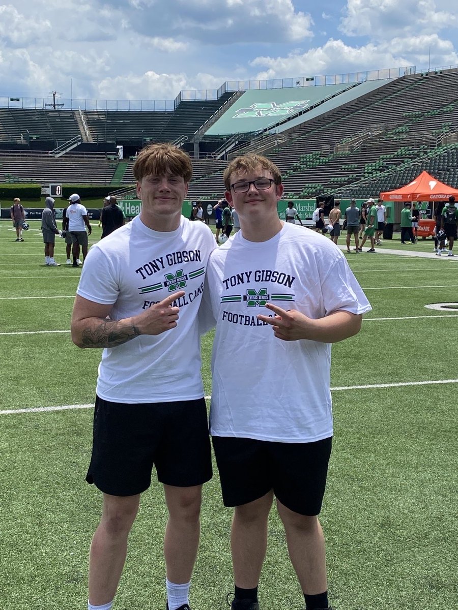 AustinWheeler70's tweet photo. Had a great time today at @HerdFB! Got some great work in with @Coach_BMcClain and @CoachTonyGibson 
@BMcLaughlin_23 https://t.co/06mEOtK2V0