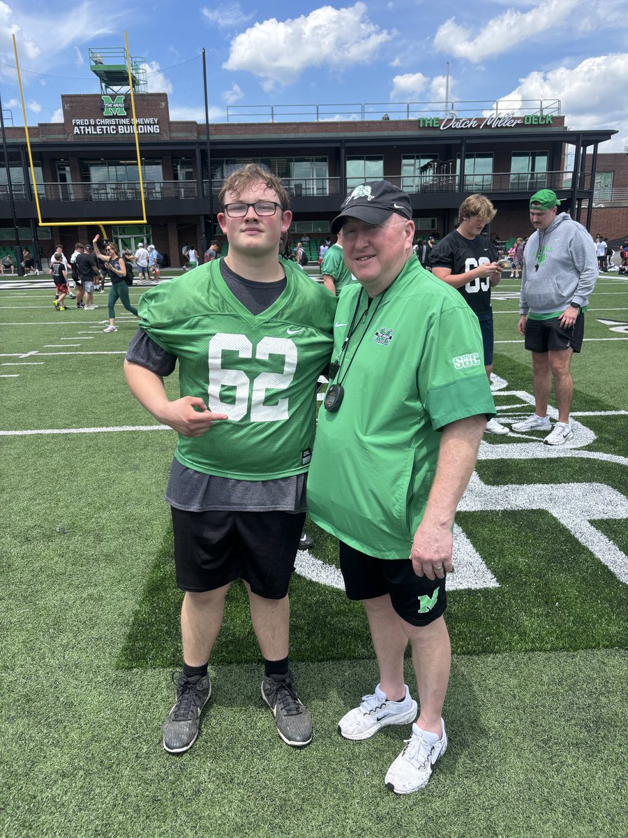 AustinWheeler70's tweet photo. Had a great time today at @HerdFB! Got some great work in with @Coach_BMcClain and @CoachTonyGibson 
@BMcLaughlin_23 https://t.co/06mEOtK2V0
