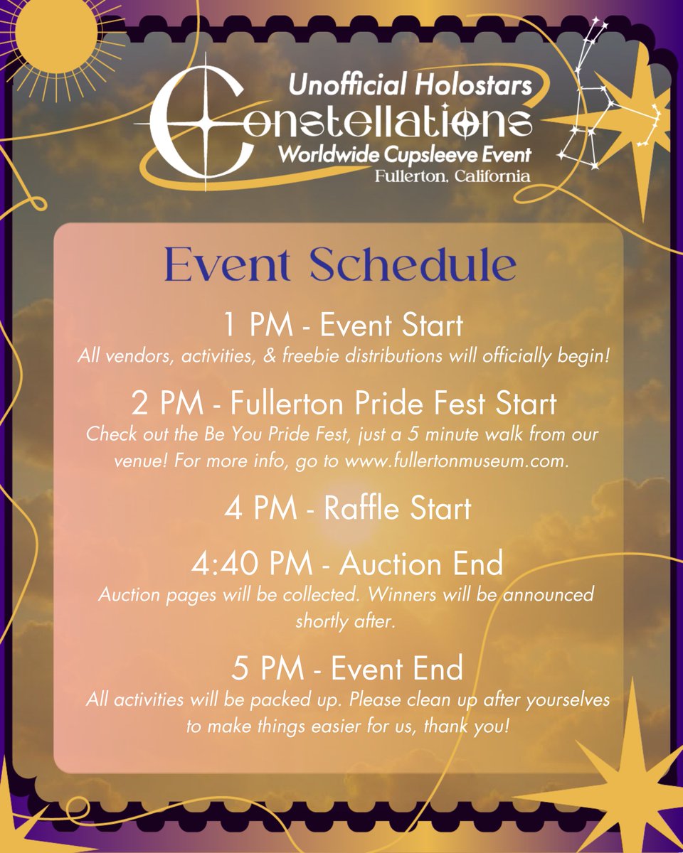 SoCalStarmin's tweet photo. 🌟 Here is tomorrow's schedule as a general guideline for attendees to follow! What are you most excited for? https://t.co/jFlCkZqcoE