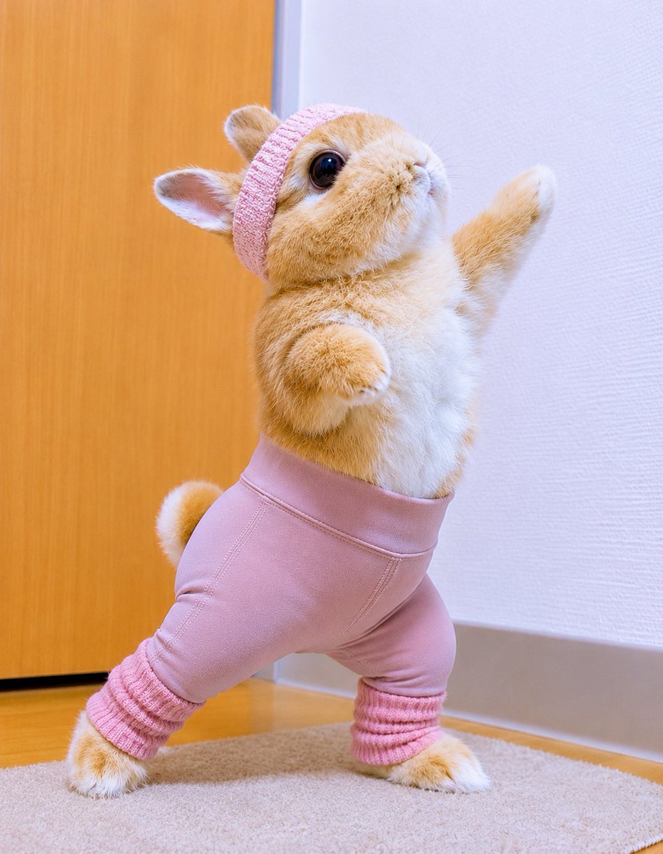 流行りのヨガパンツ🐰🩳 のつもりが、エアロビ🤾‍♀️