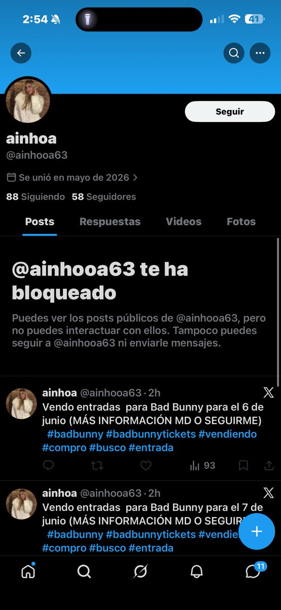 juliiiapi's tweet photo. 🚨CHICOS CUIDADO CON ESTE ESTAFADOR🚨 Se hace pasar por una tal Ainhoa que te da su DNI falso y te vende entradas a un buen precio. Este es su Twitter. Cuidado por favor.A través de “cajero móvil” desde Cieza, Murcia en el banco BBVA en Paseo de los Mártires, 31 #badbunnnymadrid https://t.co/yVnh8CgN40