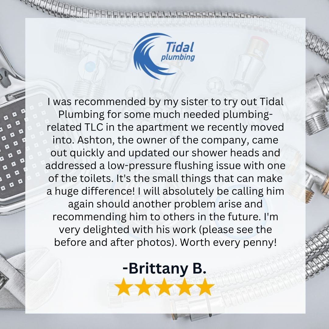 tidalsd's tweet photo. Thank you so much for the thoughtful review! We’re glad Ashton was able to come out quickly and help with the showerhead updates and the toilet flushing issue. 

Call us at (619-614-7727) or visit https://t.co/ehnrGC5MHD

#tidalplumbing #sandiegoplumbers #homeremodel https://t.co/a9VFQwFdP8
