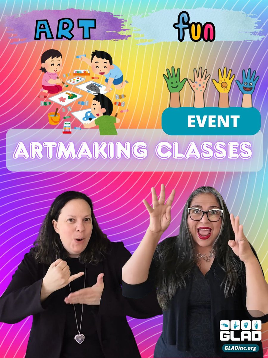 GLADeaf's tweet photo. 🎨 GLAD's having Summer Artmaking Fun with a deaf artist! You're invited to sign up for the classes from June to September. Please RSVP here: https://t.co/vFh8n47t6Q https://t.co/suJCzVsBgG