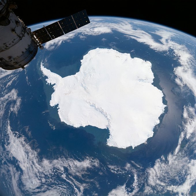 konstructivizm's tweet photo. Antarctica as Seen from Space
A frozen titan floating in infinite blue.  From orbit, Antarctica reveals its true scale: a colossal white continent holding nearly 90% of all the ice on Earth. Larger than the United States and Mexico combined, it sits in majestic isolation, ringed by the vast, deep-blue Southern Ocean that stretches endlessly in every direction.Up here, every road, research station, and footprint of humanity vanishes completely. The planet’s southern crown looks exactly as it has for millions of years — raw, pristine, and utterly indifferent.That’s the quiet power of Antarctica.  It was here long before us.
And it barely registers that we ever showed up.A breathtaking reminder of how small we are against the grandeur of our own world.