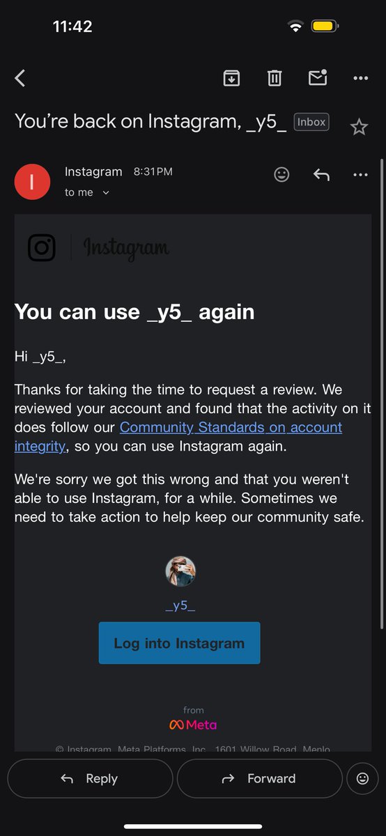 b8gb_'s tweet photo. The 7 times I got suspended and this message unbanned and disabled in just a day @Meta @instagram https://t.co/tBtmmnEmJu