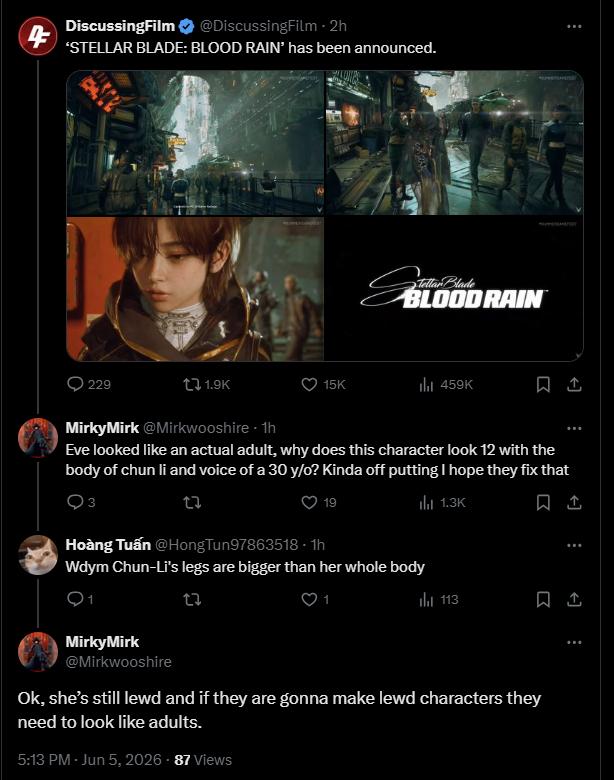 ChibiReviews's tweet photo. The Antis are already attacking Stellar Blade character design

Same people that will call you a misogynist for hating the God of Foid design a few days ago https://t.co/uHZ1d6Cnqc