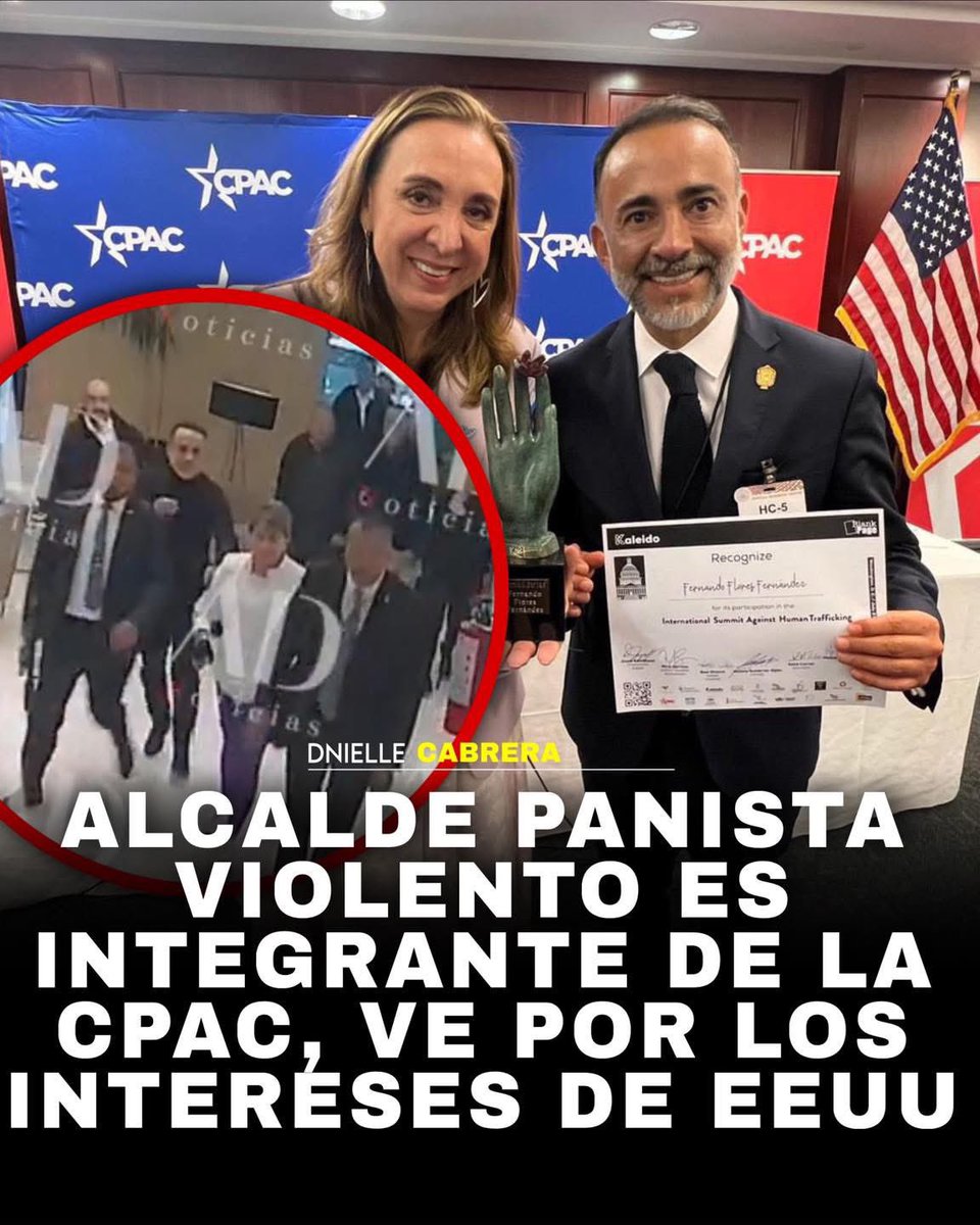 DnielleCabrera's tweet photo. 🚨 NO PODÍA SABERSE: El alcalde panista que irrumpió con arm4s largas un club deportivo también es un consentido de EEUU, forma parte de la CPAC, grupo de ultra derecha que vela los intereses de EEUU 👀 https://t.co/AYNjVxepaS