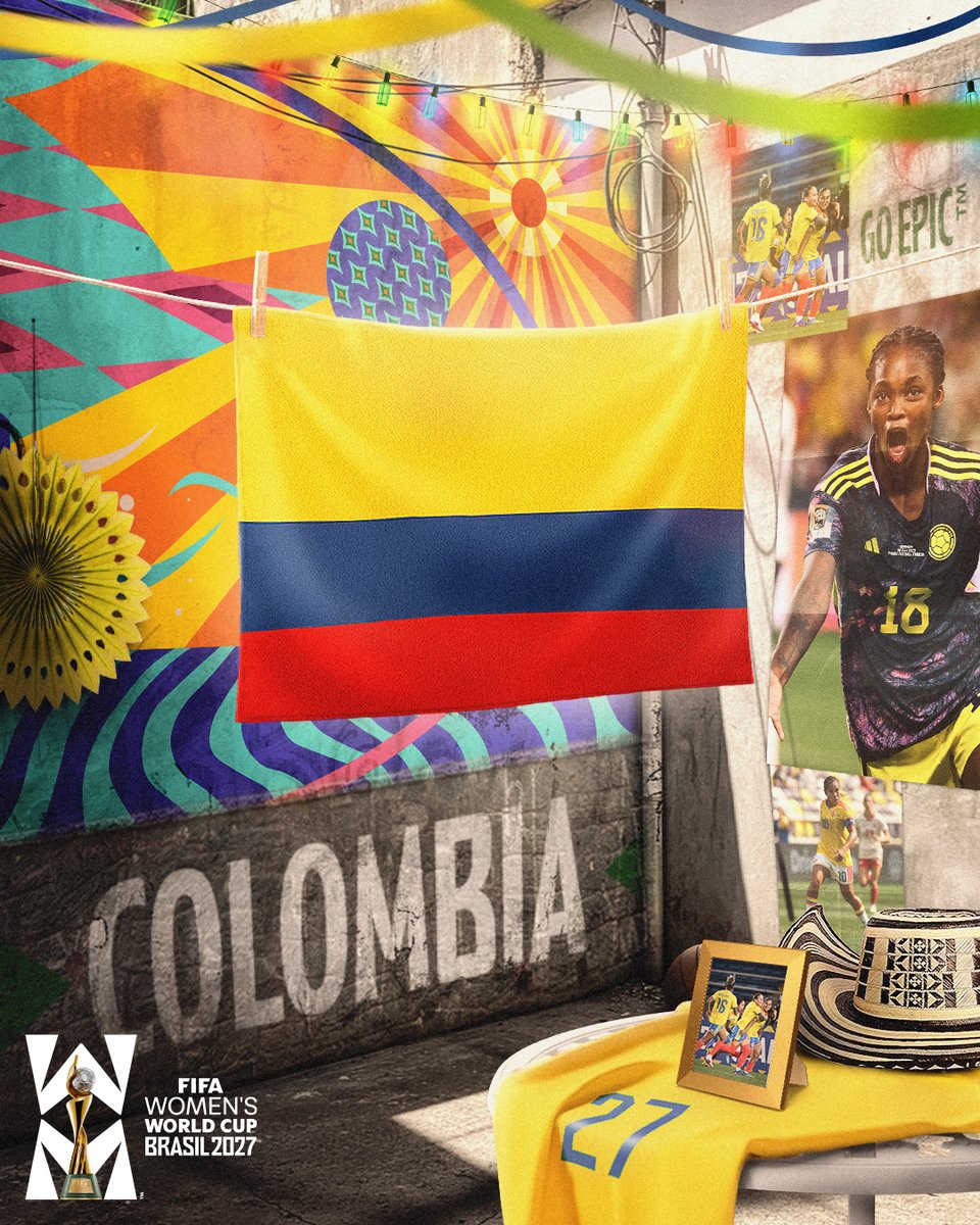 FIFAWWC's tweet photo. Colombia have qualified for the #FIFAWWC 2027! 🇨🇴 https://t.co/iqkoCLo8Qy