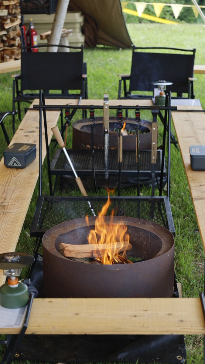 ken_negura's tweet photo. FUJI&amp;SUN
negura campgroundブース
焚火はじめました https://t.co/mh2eHjzJwX
