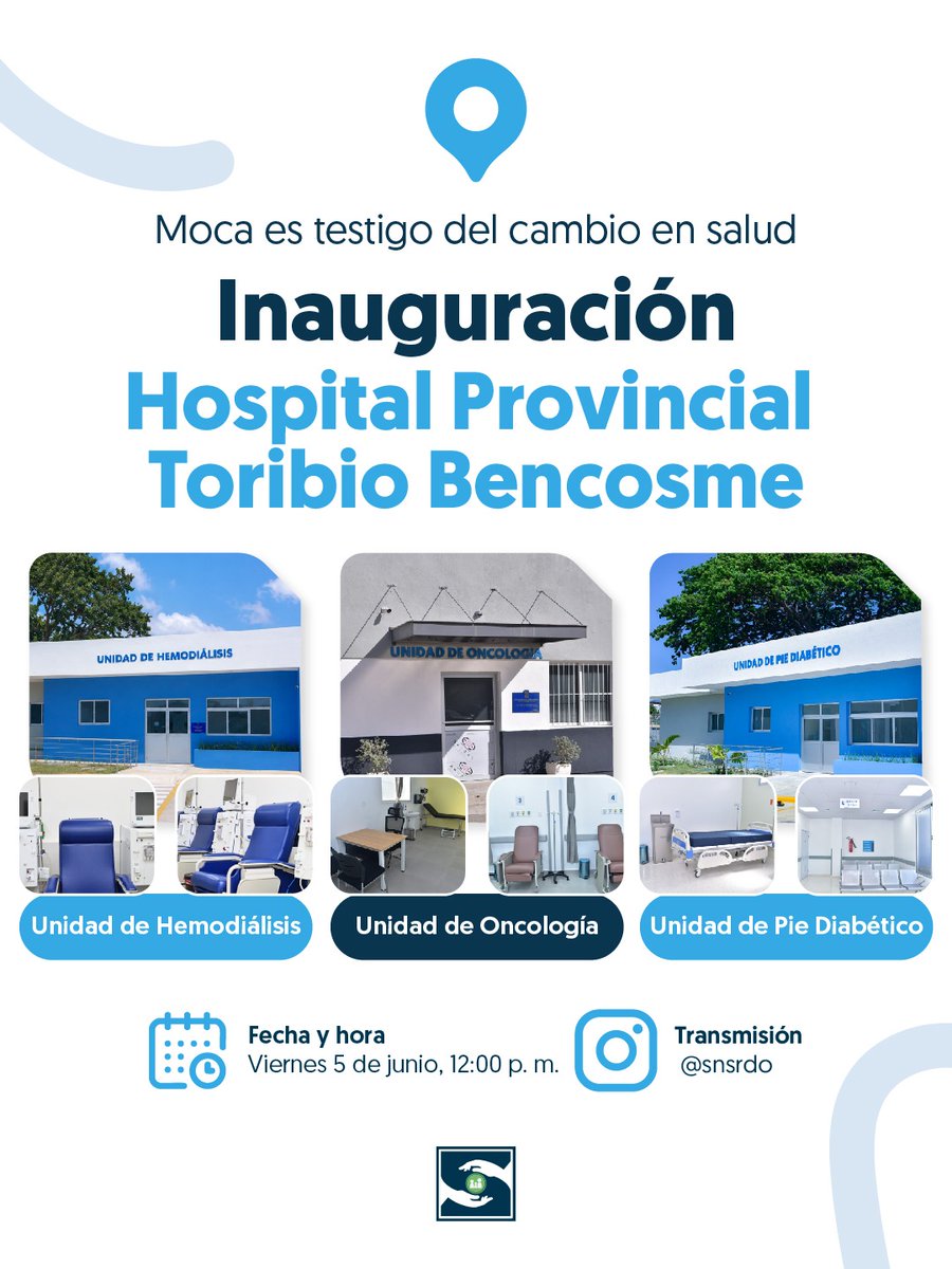 hrlimardo's tweet photo. 💙 ¡Aseguramos servicios especializados a nuestra gente de Moca!

✅La puesta entrega de las nuevas unidades de Oncología, Pie Diabético y Hemodiálisis en el Hospital Provincial Toribio Bencosme permitirá beneficiar a cientos de personas de Moca y comunidades cercanas, acercando https://t.co/wE9z4kFfUh