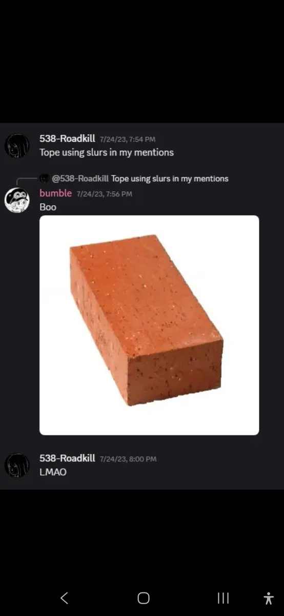 soteria_tope's tweet photo. @bumblesmash Do you mind explaining what you meant by this, because I know what you meant. 

To everyone else, Bumble is referencing when another trans person by the name of Dakota "BONES" Weigel earlier that year threatened to throw bricks at me.  When I went to @Kargomatic, who was part of the leadership at the time, he completely dismissed me & did nothing about it. From his mouth: "I just percieved them as threats"

Bumble then a few months later, makes a whole joke about it]. If this is what GASmash Leadership did when it came to me, it isn't surprising to anyone why they didn't bother to do any due diligence with L4st's case.

Is this how leaders are supposed to act? These people & many other nameless ones have been able to act unilaterally without any pushback for far too long.