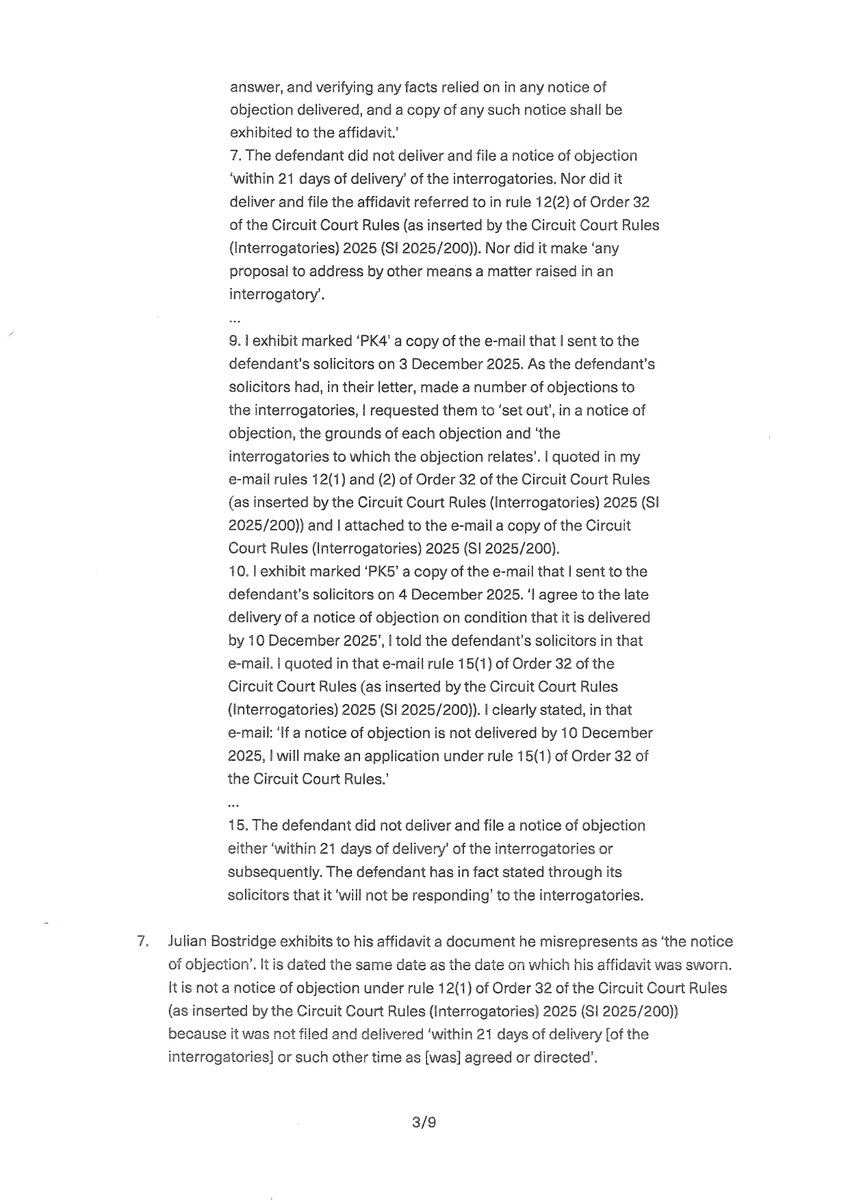 patrick_tweets's tweet photo. Kelly v UCD
The affidavit grounding my application for leave to cross-examine Julian Bostridge, UCD's Director of Legal Services:
#UCD #discrimination #interrogatories https://t.co/s7w8uI36Fr