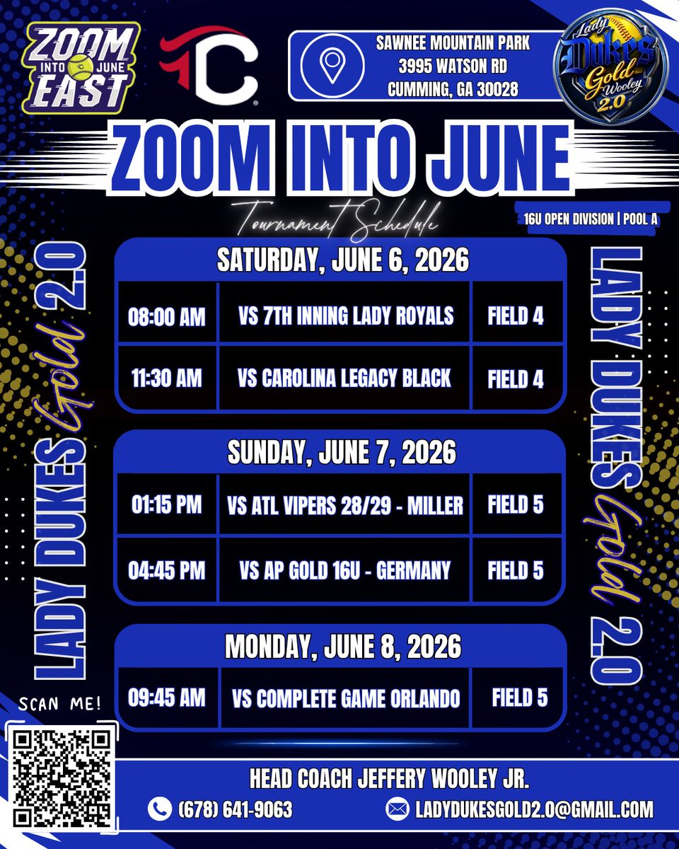 LadyDukesWooley's tweet photo. This weekend we head to Cumming to play in @triplecrownspts Zoom into June East. We should have great weather for this college showcase. Our girls have been working hard throughout the spring season. 

Let's start the summer off with a bang!!!!! https://t.co/Xol1c1tKTl