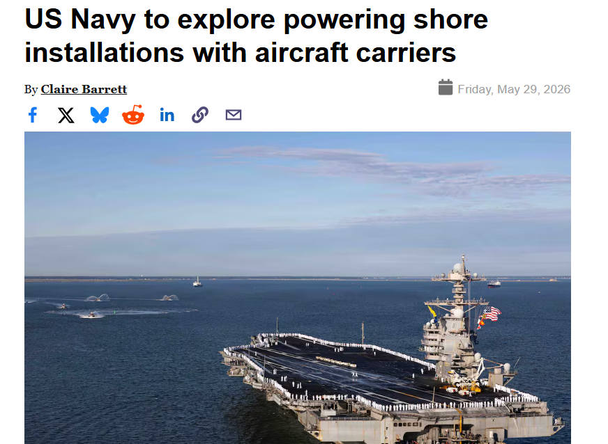NEI's tweet photo. Looking forward to this #Summer 😎

The @USNavy is planning to demonstrate their "capability to meet emergent, mission critical needs" by delivering power from a nuclear-powered aircraft carrier to an onshore base ⚓👇 
https://t.co/rL57FYgD2N https://t.co/lkDDFjJMYE