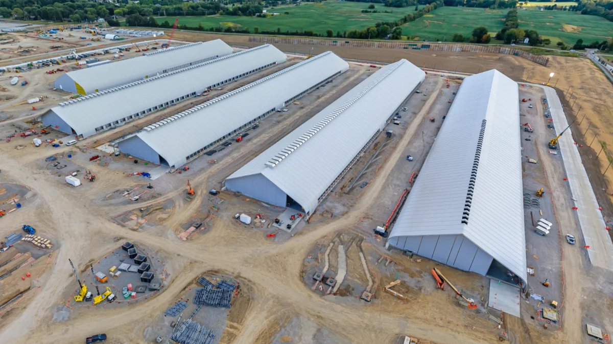 HedgieMarkets's tweet photo. 🦔Meta put billions of dollars of AI chips inside fabric tents and powered them with its own gas turbines. Five went up outside New Albany, Ohio in two months. The permanent buildings next door took two to three years. Behind-the-meter power at data centers could hit 13 gigawatts by 2027, more than enough to run New York City. All on a $145 billion capex budget.

My Take
Two months for a tent. Two to three years for a building. Meta went with the tents. A few days ago they cut 2,212 people from Menlo Park because the budget had to go toward AI infrastructure. Fabric structures in a field, full of $60,000 chips, with gas turbines next door. The permanent building will come eventually. The people probably won’t.

These tent data centers run on private power because the public grid can’t deliver fast enough. IBM’s CEO said this week the revenue to justify the spending probably doesn’t exist. Broadcom’s CEO said the productivity hasn’t arrived. And Meta’s response is fabric tents on a $145 billion budget. I’ve covered a lot of this industry and I’ve never seen this much money move this fast with this little proof it pays off.

Hedgie🤗
