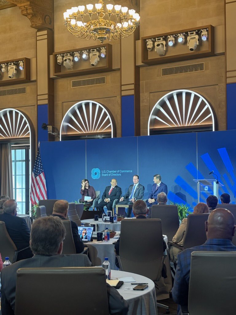 RepPfluger's tweet photo. As a Co-Chair of the Free Enterprise Caucus, I enjoyed addressing @USChamber’s Board of Directors this week.

I look forward to working together in a bipartisan fashion to advance free enterprise and pro-growth policies that strengthen American competitiveness and help businesses of all sizes thrive.