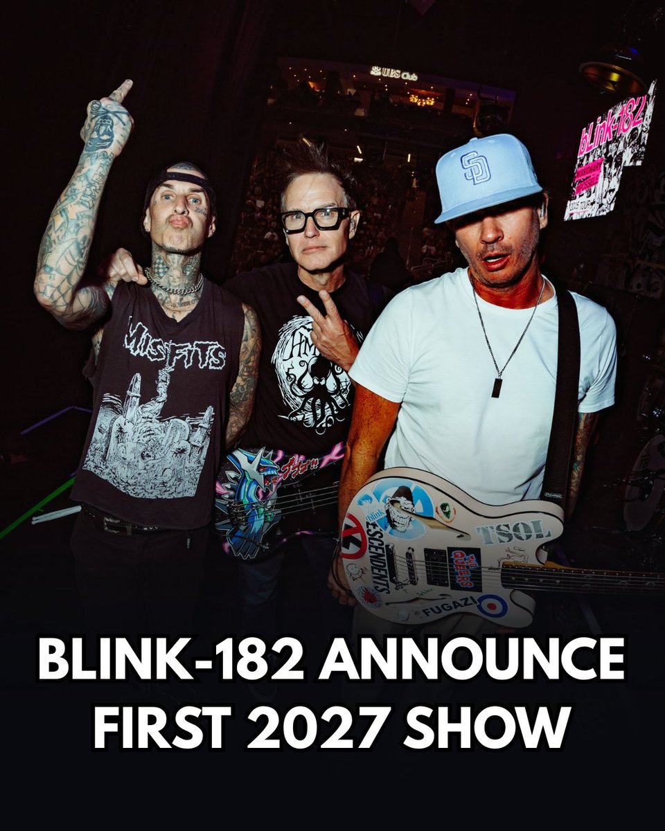 blink182italia's tweet photo. IT'S HAPPENING!!! 🤘

blink-182 have just announced their first 2027 show, and it's taking place in Europe! 🤩

Mark, Tom, and Travis will headline next year's edition of @rockimpark_com! 🇩🇪

Hopefully we'll see more European dates announced soon! ⏳ https://t.co/rQiC8ctoza