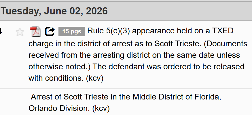 jmutrades's tweet photo. 🚨 BREAKING: Scott Trieste Arrested in Florida on June 2nd on a federal "monetary laundering" indictment stemming from alleged activities in 2020-2021.

Original federal indictment below. 👇 https://t.co/JITP93lspc