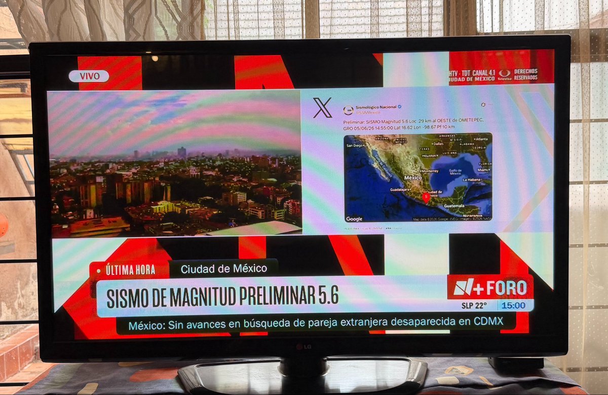 Super_Said's tweet photo. #Sismo de 5,6 en #CDMX, hace unos 6 minutos. Todo bien? Yo vivo en planta baja y fue muy perceptible… #temblor https://t.co/jmQzmn5MbZ