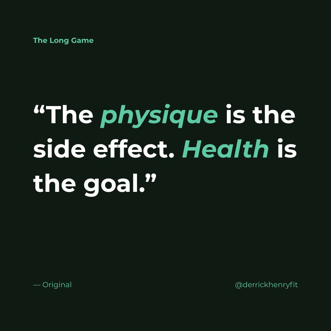 DerrickHenryFit's tweet photo. The physique is the side effect. Health is the goal.

Took me longer than I'd like to admit to figure that out. https://t.co/Hp1h59AKSn