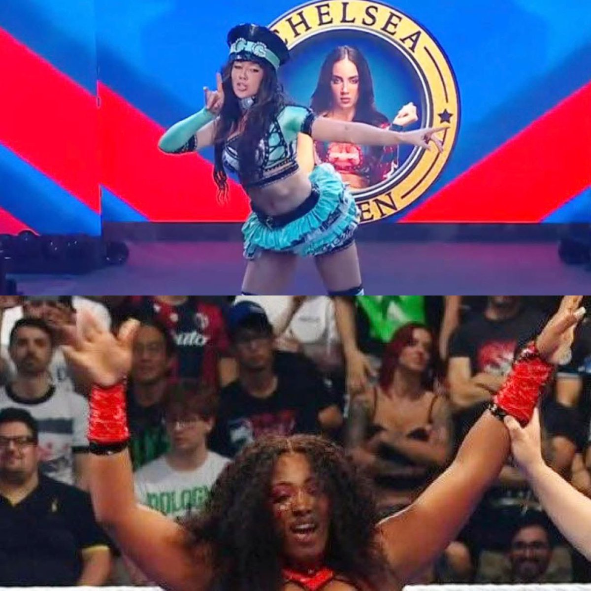 wrezzling's tweet photo. Lash Legend defeats Chelsea Green 

After Tiffany Stratton refuses to come to the ring Green comes out all by herself as Legend gets the win 

#WWE #SmackDown #ChelseaGreen #TiffanyStratton #LashLegend https://t.co/3K9avjb6w3