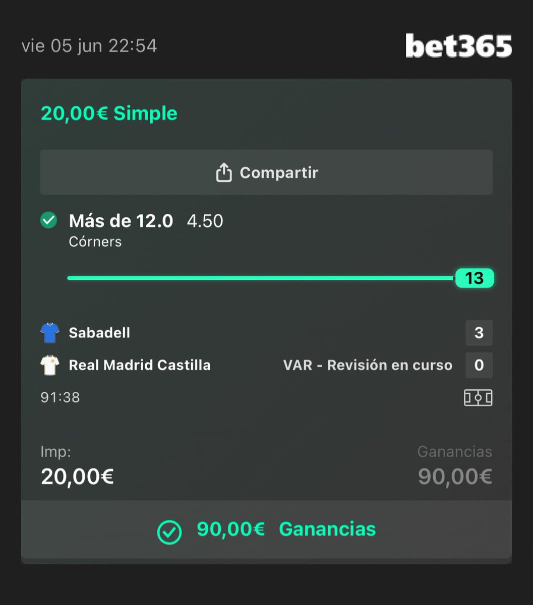 trilerobets's tweet photo. 🤪A PUNTO DE HACER HSITORA. 

Madre mía de mi vida🤹‍♂️

Pero aún con todo menudos cuotones, que auténtico pelotazos hemos pillado con este partido.

En el primer comentario te dejo el canal ES GRATIS👇🏼👇🏼 https://t.co/hYUBeswkdO