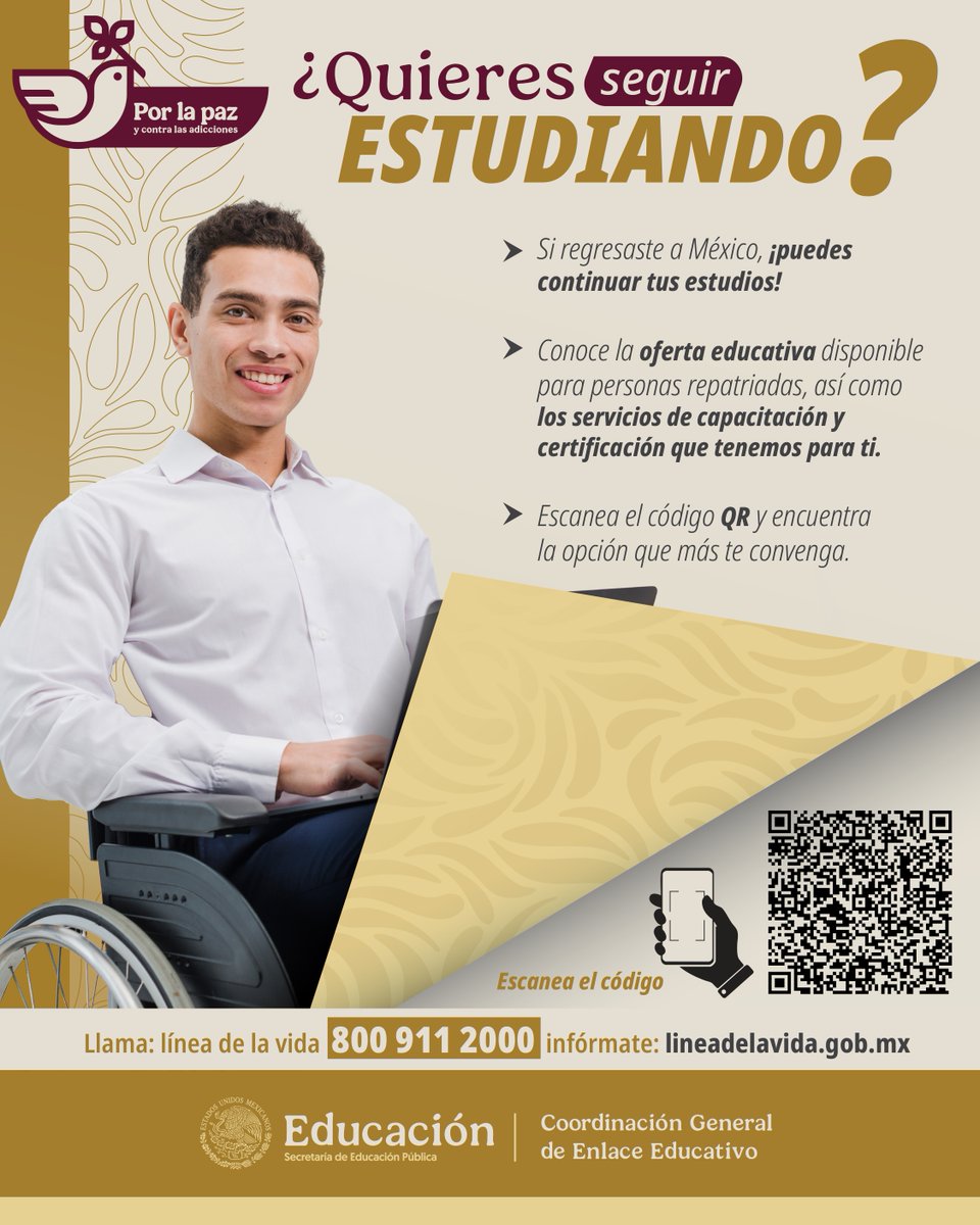 ConsulmexElPaso's tweet photo. Continúa preparándote para tu siguiente empleo en México.
En el QR encontrarás las oportunidades de capacitación que te ofrece @SEP_Mx a través de los planteles #CECATI, #ICAT y/o #CONALEP, entre otros.
#MéxicoTeAbraza. https://t.co/0NiRyV9Wr3