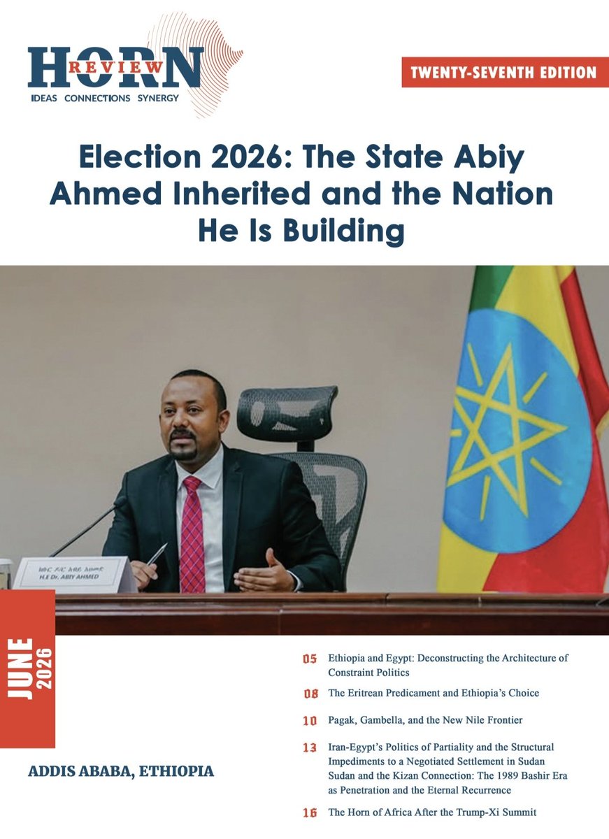 HornReview's tweet photo. Horn Review Monthly Publication: 27th Edition, June 2026

A structural assessment of Ethiopia's 7th General Election, the Cairo-SAF-Asmara axis, &amp; the complex political economies of the Horn of Africa. 

Access the full edition here:

 https://t.co/sJQhmDgiuN https://t.co/Y0KUKqabpU