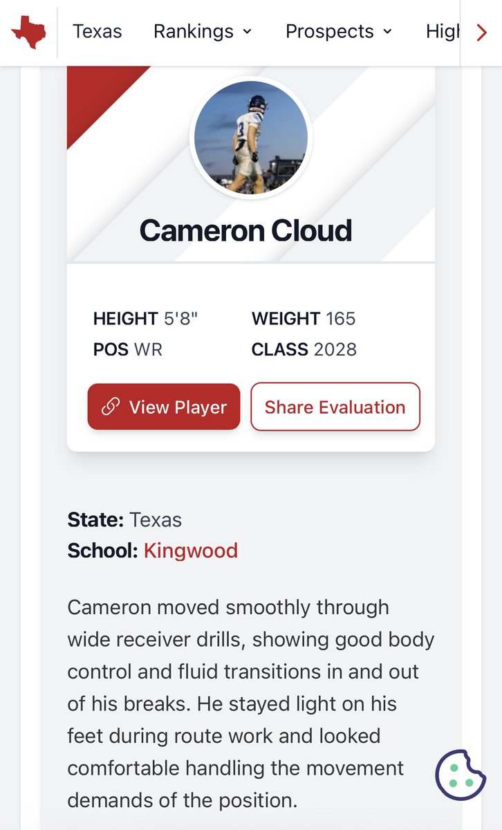 cameroncloud28's tweet photo. Thank you so much @iam_alinedouard for writing a report about me I had a great time at the camp and was congratulated with one of the outstanding players. @UTSAAthletics @CoachCGrundy @CoachTraylor @UTSAFTBL @DeralMillerFB @kannonwilliams @HCWillieSimmons https://t.co/4VUyS4RVbS