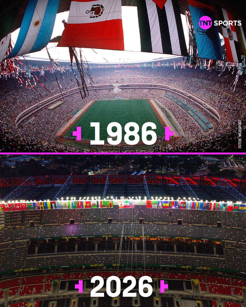 tntsportsmex's tweet photo. ¡Las banderas vuelven a colgar en el Estadio Ciudad de México! 🥹

AURA incomparable. 🏟️

#TNTSports2026 https://t.co/fK58U27lmS