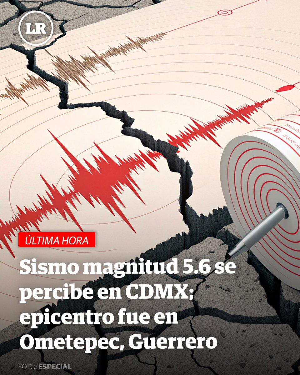 LaRazon_mx's tweet photo. 🚨#ÚLTIMAHORA | En la CDMX se percibe sismo magnitud 5.6, el epicentro en Ometepec, Guerrero; no sonó la alerta sísmica.

https://t.co/Zv5kvEUcJJ

#Sismo #AlertaSísmica #Temblor #México https://t.co/YREdYp4fbd