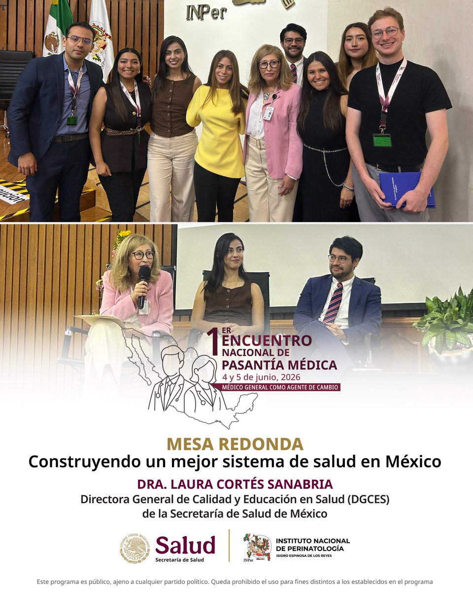 INPer_mx's tweet photo. #INPerAlMomento

La Dra. Laura Cortés Sanabria, Directora General de Calidad y Educación en Salud (DGCES) de la Secretaría de Salud de México participa en la

MESA REDONDA
Construyendo un mejor sistema de salud en México, un espacio de análisis y propuestas para un sistema 🧵 https://t.co/uvDwRHv5vk