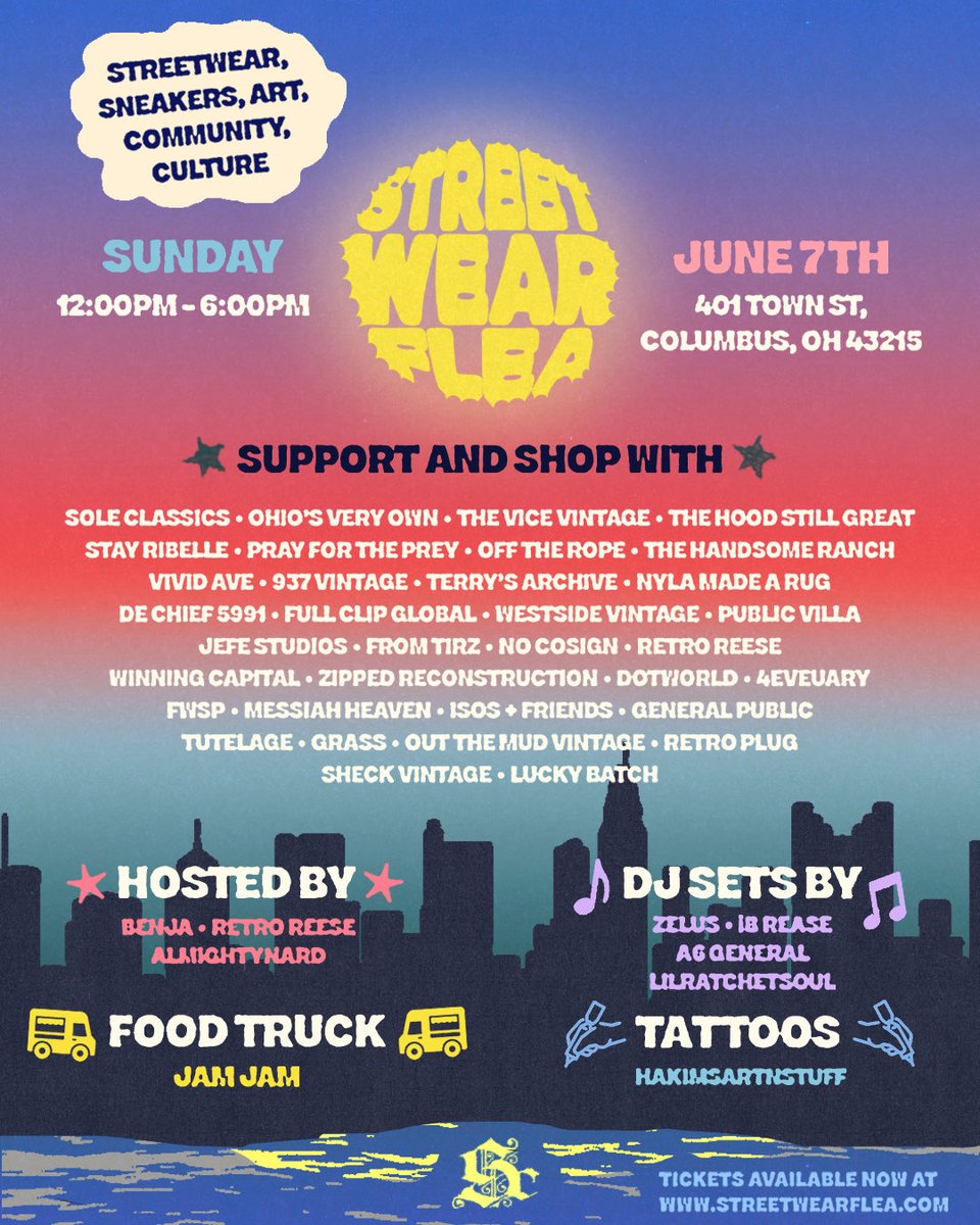 streetwearflea's tweet photo. 📍

Columbus, OHIO

@streetwearflea weekend is HERE 🌞 

We have a very special lineup in store for you ❤️‍🔥

🎟️: https://t.co/dfmV8JVKsp https://t.co/7VB1Mqiiik